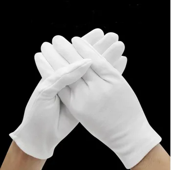 1 пара белых рабочих перчаток из плотной хлопчатобумажной ткани для работы, тонких, средних и толстых, перчатки для проверки качества по этикету wenwan