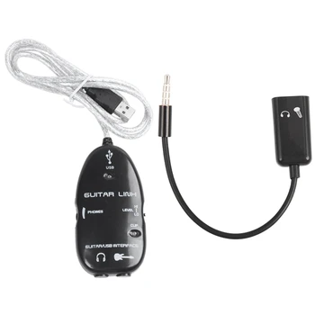 1 Шт Адаптер кабеля для подключения гитары к интерфейсу USB и 1 шт 3,5-мм аудиоразветвитель для наушников + адаптер микрофона