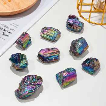 1 шт. Кристаллы и целебные камни, натуральный кристалл, Необработанный камень, образцы минералов OreGem, неправильные кристаллы, Радужный Турмалин