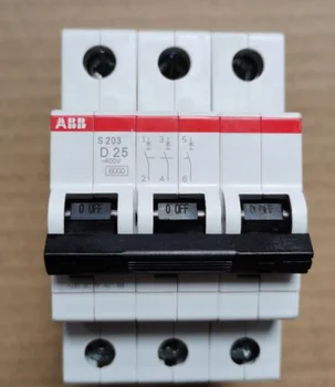 1 шт. Оригинальный миниатюрный автоматический выключатель ABB S203-D25 3P 25A, бесплатная доставка