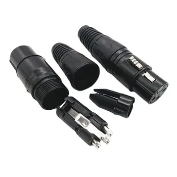1ШТ 3-контактный Разъем XLR для мужчин/женщин, 3 полюса, Разъем для подключения микрофона XLR, разъем для подключения микрофонного кабеля