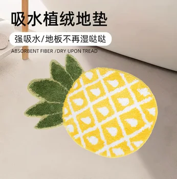 2023 ковровый коврик для пола, противоскользящий коврик для ванной, впитывающий фруктовый мультяшный ананасовый белый