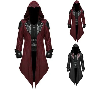 2023 Новая средневековая игра Assassins Creed Косплей Костюм Эдварда Уличная одежда Куртка с капюшоном Верхняя одежда Одежда для вечеринки на Хэллоуин