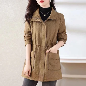 2023 Новый весенне-осенний тренч, женское модное Корейское женское пальто на молнии с талией, ветровка, женское базовое пальто, верхняя одежда