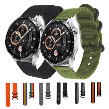 22 мм Нейлоновый Сменный Ремешок Для Huawei Watch GT3 46 мм/GT 2 46 мм/2 Pro/GT2e/ Watch 3/3 Pro/ Galaxy Watch 3 45 мм/ Браслет Gear S3