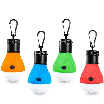 4 Комплекта светодиодных фонарей для кемпинга, Аксессуары для кемпинга, Портативные фонари для палаток с крючком для кемпинга