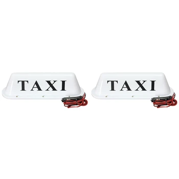5X Белое водонепроницаемое такси, Магнитное основание, кабина автомобиля на крыше, светодиодная вывеска, лампа 12V ПВХ