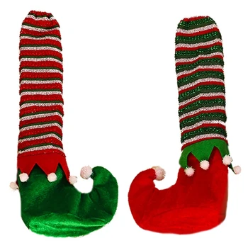 67JB Рождественский полосатый эльф Чехол для ножек стола Чехол для ножек стула Носки с рукавами для ног стула