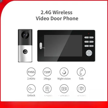 7-дюймовый видеодомофон, беспроводной домашний умный дверной звонок, камера внутренней связи, камера видеонаблюдения, беспроводной дверной звонок