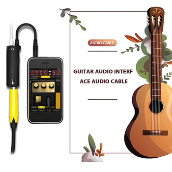 70 мм Преобразователь аудиоинтерфейса Кабельный адаптер гитарного тюнера для iPhone/iPad/iPod