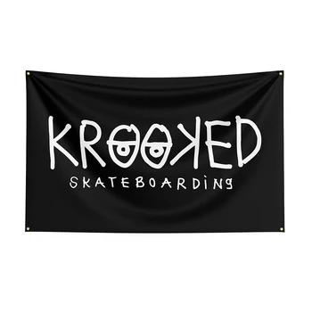 90x150 см, флаг Krookeds, баннер для скейтбордов из полиэстера с принтом, для декора, 1 шт