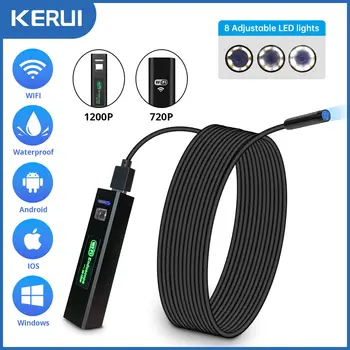 KERUI 1200 P Wi-Fi Эндоскоп Камера Водонепроницаемый Инспекции Змея Мини Камера USB Бороскоп для Автомобиля для Iphone Android Смартфон