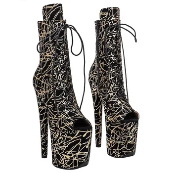 LAIJIANJINXIA/ Новинка; модные женские туфли для танцев на шесте 20 см/8 дюймов; Современные ботинки на платформе с высоким каблуком;