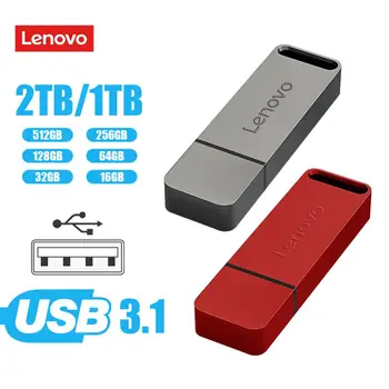Lenovo 3.1 USB Флэш-Накопитель Металлический Высокоскоростной Флеш-Накопитель 2 ТБ 1 ТБ 512 ГБ Водонепроницаемый Usb-Накопитель Type-C Для Компьютерных Устройств Хранения данных