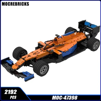 MOC Racing Seires F1 MCL35 Оранжевый строительный блок в масштабе 1: 8, коллекция моделей 