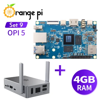 Orange Pi 5 4 ГБ + металлический корпус, Внешний модуль PCIE RK3588S WiFi + BT, SSD-накопитель с одной Платой разработки компьютера