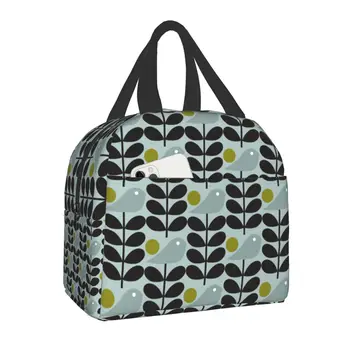Orla Kiely-fiambrera térmica portátil para mujer, bolsa de almuerzo con aislamiento de pájaros, con flores escandinavas, para el