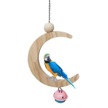 Parrot поставляет игрушки для птиц из массива дерева, лунные качели, деревянное молярное кольцо, головоломки, игрушки для птиц, абсолютно новые и высококачественные