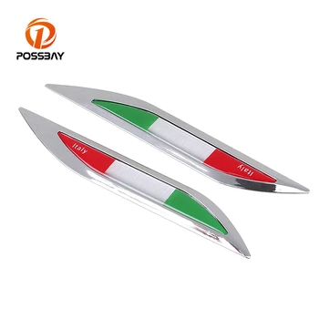 POSSBAY 1 пара Наклейка для экстерьера автомобиля, декоративная наклейка на боковое крыло с 3D наклейкой Россия Великобритания Спортивный Итальянский флаг