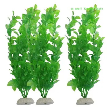 R3MA 3 Шт Аквариумный Декор Растения Орнамент Зеленое Водное Растение для Озеленения Аквариума Зеленые Искусственные Листья Укрытие