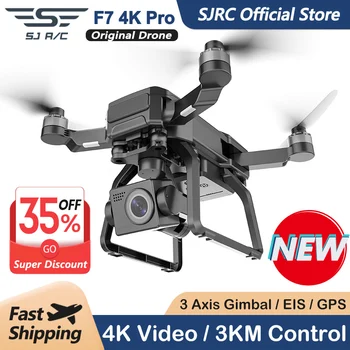 SJRC F7 4K PRO Camera Drone GPS HD 5G WiFi FPV 3 КМ 3-Осевой Карданный Подвес EIS Профессиональный Бесщеточный Квадрокоптер С Камерой RC Складной Дрон