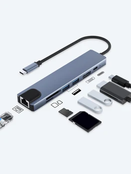 USB-C Концентратор 7 in1 USB C Концентратор до 4K 60Hz HDMI 100W Порт PD USB Разветвитель для Зарядки Mac Hdmi Адаптер SD/TF Кардридер USB 2.0 Концентраторы