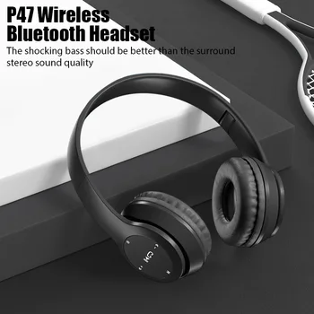 Беспроводная Bluetooth-гарнитура P47 Над ухом, Bluetooth-наушники Fone, складные игровые наушники, беспроводные стереонаушники