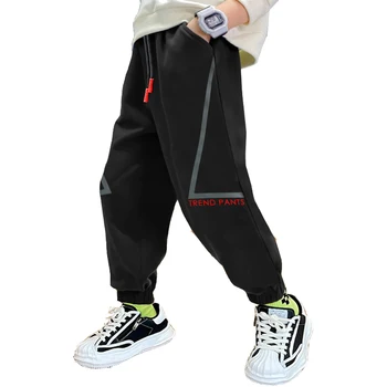 Брюки для мальчика, брюки с буквенным рисунком, Весенне-осенние спортивные штаны для мальчиков, Подростковая одежда для мальчиков 6, 8, 10, 12, 14