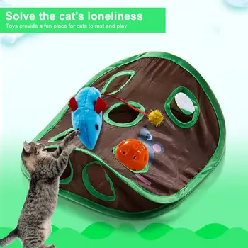 Быстрая настройка игрушки для кошек, прочная игрушка для кошек, игрушка-туннель для кошек с мышиными дырочками, Прочные зоотовары для тренировки интеллекта в прятки