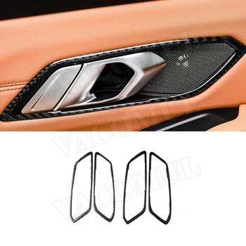 Внутренняя отделка из углеродного волокна, внутренние ручки двери автомобиля, Декоративная рамка, наклейки на крышку для BMW G20 G28 2019 2020
