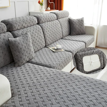 высококачественные жаккардовые чехлы для сидений диванов из толстого плюша для гостиной, чехлы для диванных подушек, чехлы для диванов, защита углового дивана
