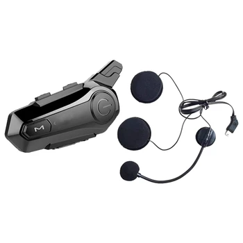 Гарнитура для мотоциклетного шлема Bluetooth 5.0 С внутренней связью, шумоподавление для езды на открытом воздухе С микрофоном и динамиком