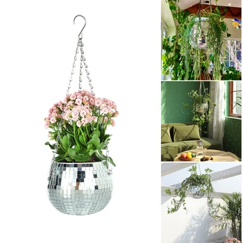 Горшки для растений Подвесные выступающие плантаторы с зеркальными шарами для комнатных или уличных растений кашпо