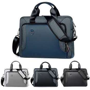 Деловой мужской портфель для ноутбука 13,3 15 16 дюймов, сумка для ноутбука через плечо из искусственной кожи + Оксфордские сумки через плечо, офисные женские сумки