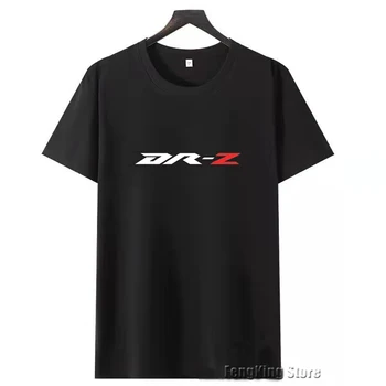 Для DR-Z Новая футболка из чесаного хлопка с коротким рукавом, мужская футболка с круглым вырезом и логотипом с принтом