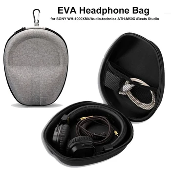Жесткий Чехол Для наушников EVA с крючком для SONY WH-1000XM4/Audio-technica ATH-M50X, Сумка для беспроводной гарнитуры, Коробка Для хранения