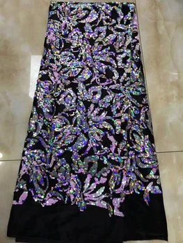 Золотая Африканская бархатная кружевная ткань 2024, Высококачественная роскошная вышивка блестками, Французская кружевная ткань для свадебного платья в Нигерии