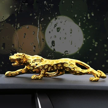 Золотая Статуя Леопарда Из смолы Современная Скульптура Животного Украшение дома Властная Фигурка Леопарда Украшение автомобиля