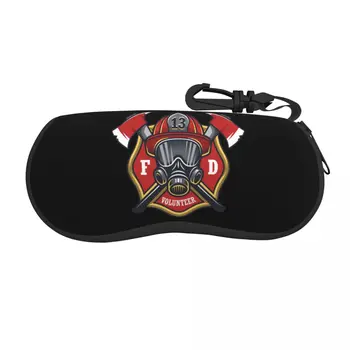 Изготовленный на заказ футляр для очков с черепом пожарного Стильный футляр для очков Fireman Fire Rescue Shell, футляр для солнцезащитных очков, коробка для солнцезащитных очков