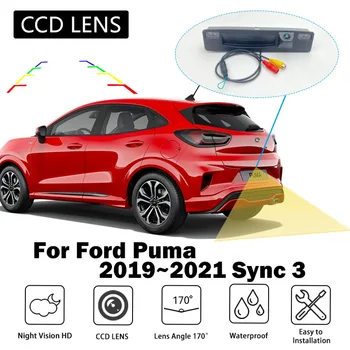 Камера заднего вида для Ford Puma 2019 2020 2021 Ночного Видения Ручка Багажника Резервная Камера Заднего Вида работает с оригинальным Головным Устройством