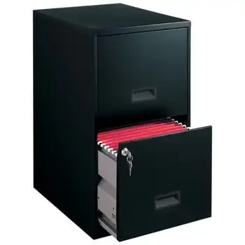 Картотечный шкаф, стальной картотечный шкаф с 2 ящиками и замком, черный