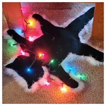Коврик для черной кошки со светодиодной подсветкой, износостойкий, маленький и легкий коврик для домашней вечеринки в домашней комнате