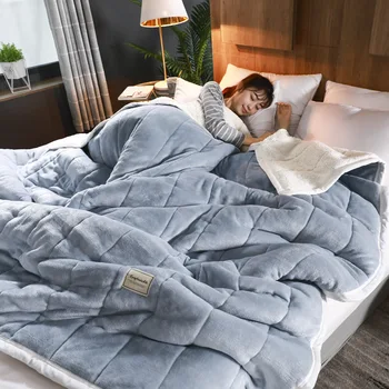 Коралловый флис, осенне-зимние теплые одеяла для кровати, 3 слоя, плотное фланелевое одеяло, стеганое одеяло, Мягкие Удобные теплые одеяла, которые можно стирать