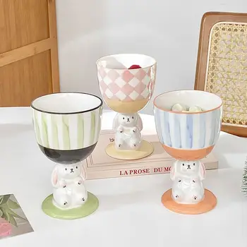 Кофейная чашка с мультяшным кроликом, милая керамическая кружка с ручной росписью, чашки для молока, чая, сока, воды, кружки в стиле ретро, подарок на день рождения