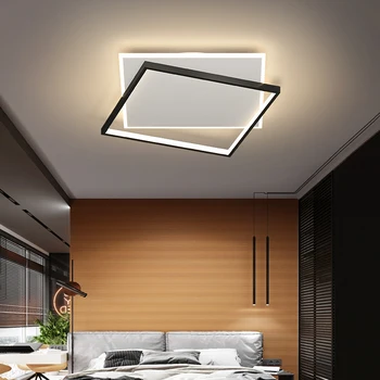 Креативные геометрические потолочные светильники встраиваемая светодиодная лампа для спальни Современный минималистичный скандинавский квадратный светильник для гостиной, лампы для столовой и кабинета
