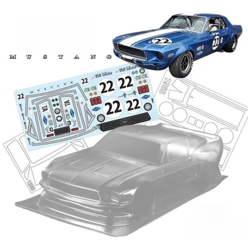 Кузова TeamC 1/10 1968 Ford Mustang On Road Кузов Автомобиля 200 мм Прозрачный Корпус Автомобиля Lexan и Наклейки для Гоночных Автомобилей R/C Drift Toys