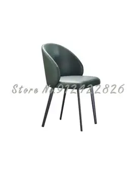 Легкий роскошный домашний обеденный стул в итальянском стиле, современный минималистичный дизайн из кожи из углеродистой стали, дизайнер небольших квартир