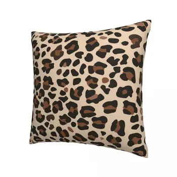 Леопардовая наволочка, Мягкая наволочка из полиэстера, декор в виде животных, Наволочка для сиденья, квадрат 40x40 см