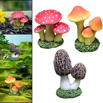 Мини-грибной орнамент, микро-Ландшафтные фигурки, Миниатюры, имитирующие грибы из смолы, украшение кукольного домика, сада, лужайки своими руками