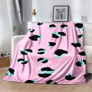 Многоцветное одеяло с леопардовым рисунком для кровати, фланелевое тонкое одеяло на лето, охлаждающее одеяло с защитой от скатывания, портативное одеяло для пикника